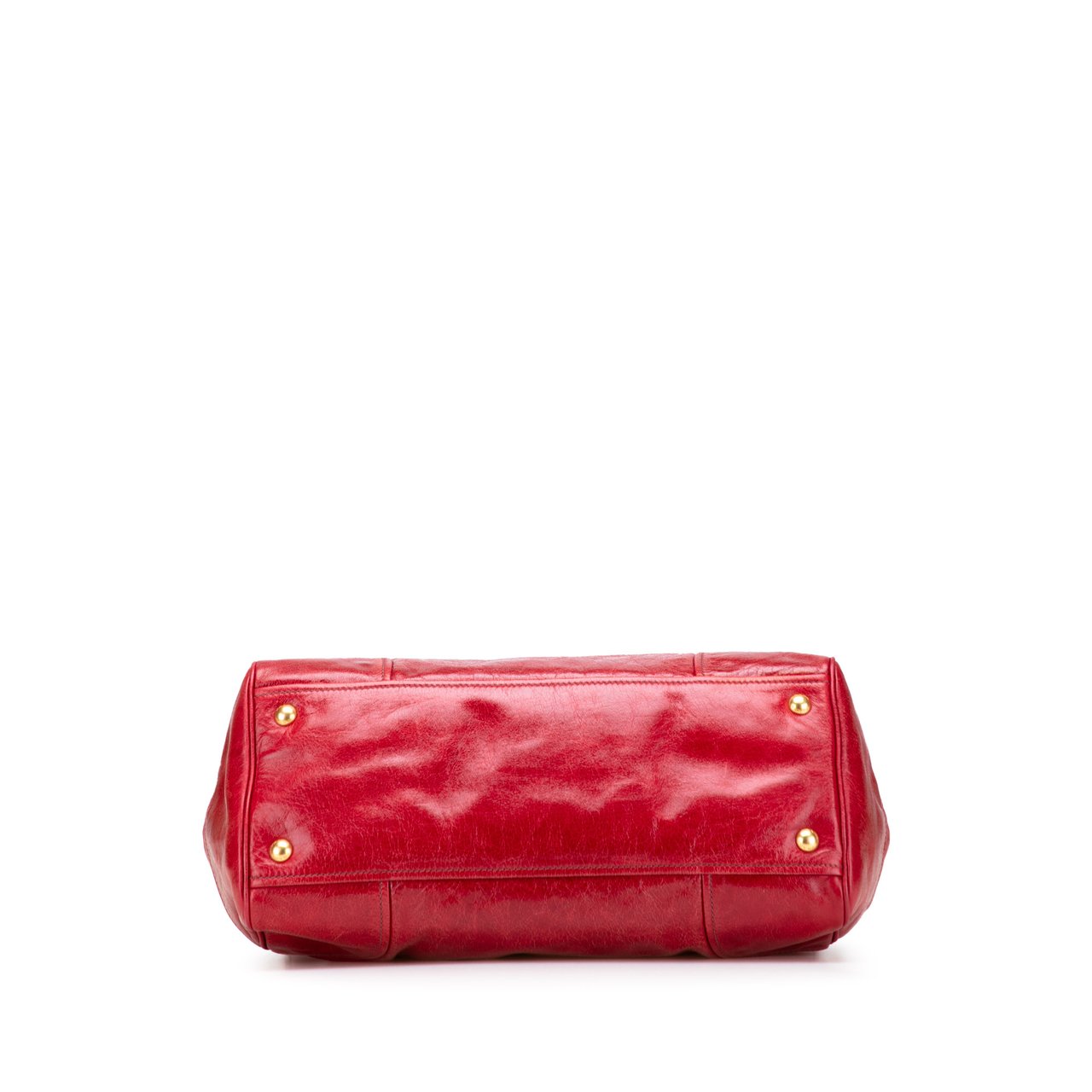Prada Vitello Shine Bauletto Satchel Rood