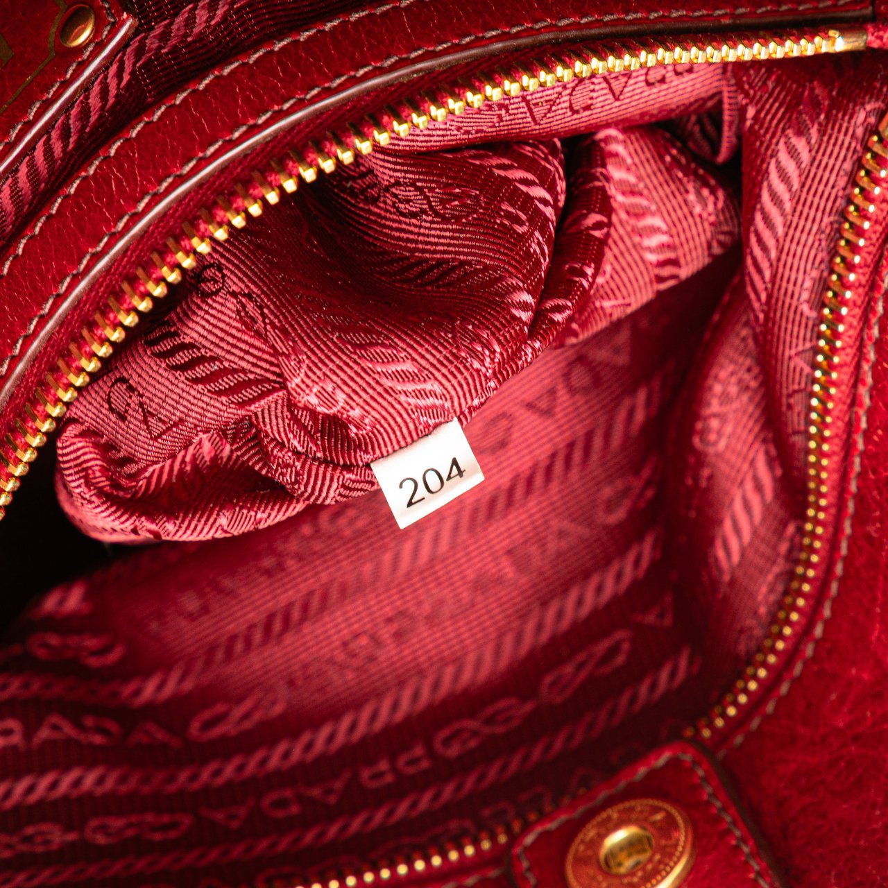 Prada Vitello Shine Bauletto Satchel Rood