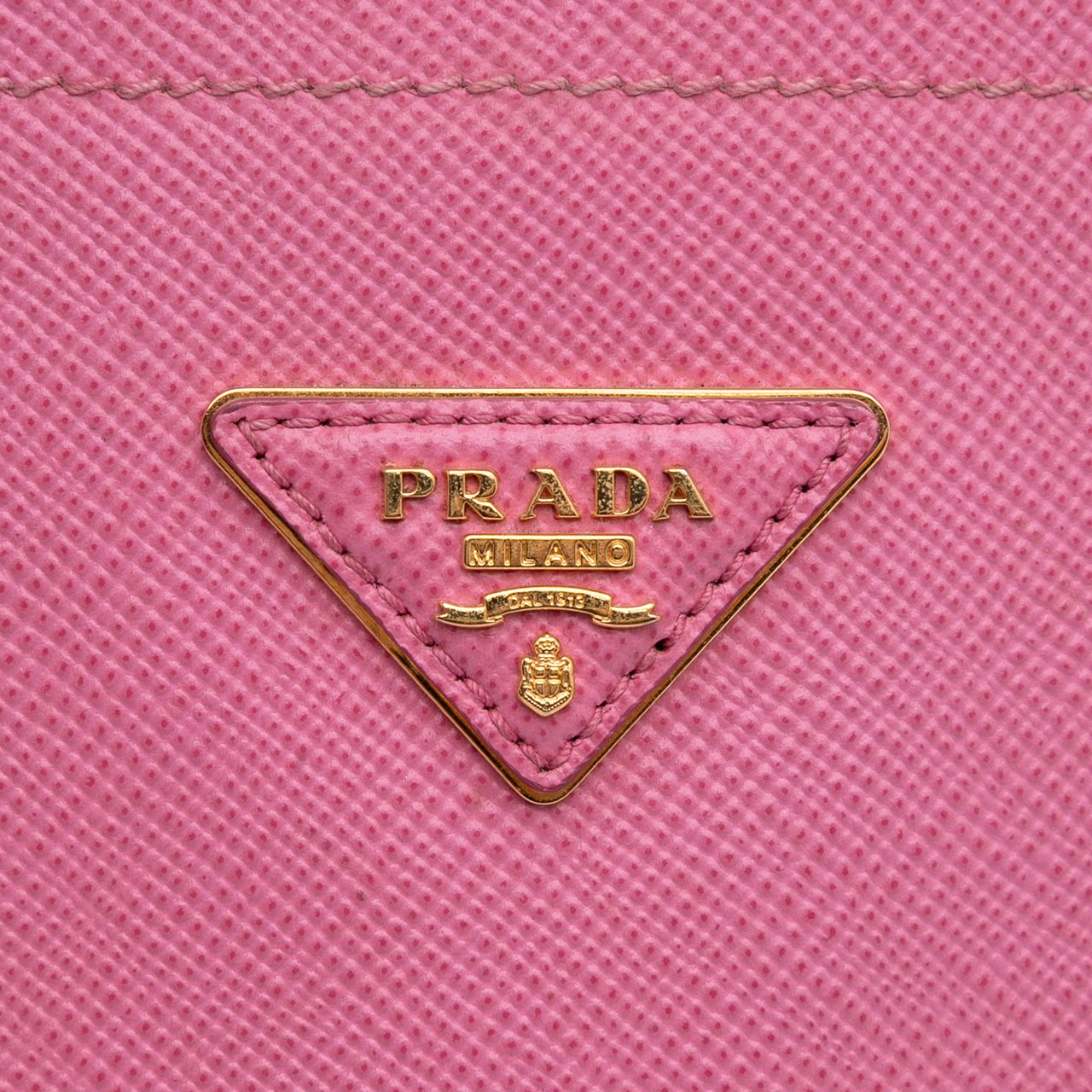 Prada Small Bicolor Saffiano Cuir Double Satchel Roze