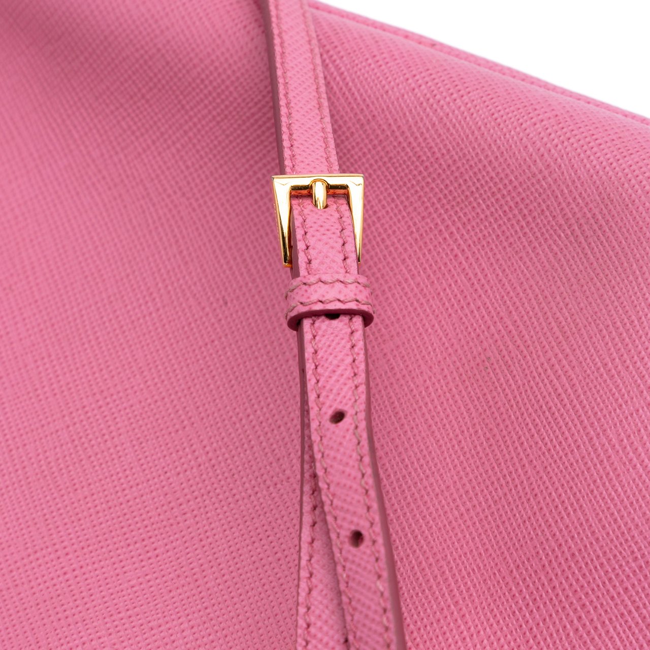 Prada Small Bicolor Saffiano Cuir Double Satchel Roze