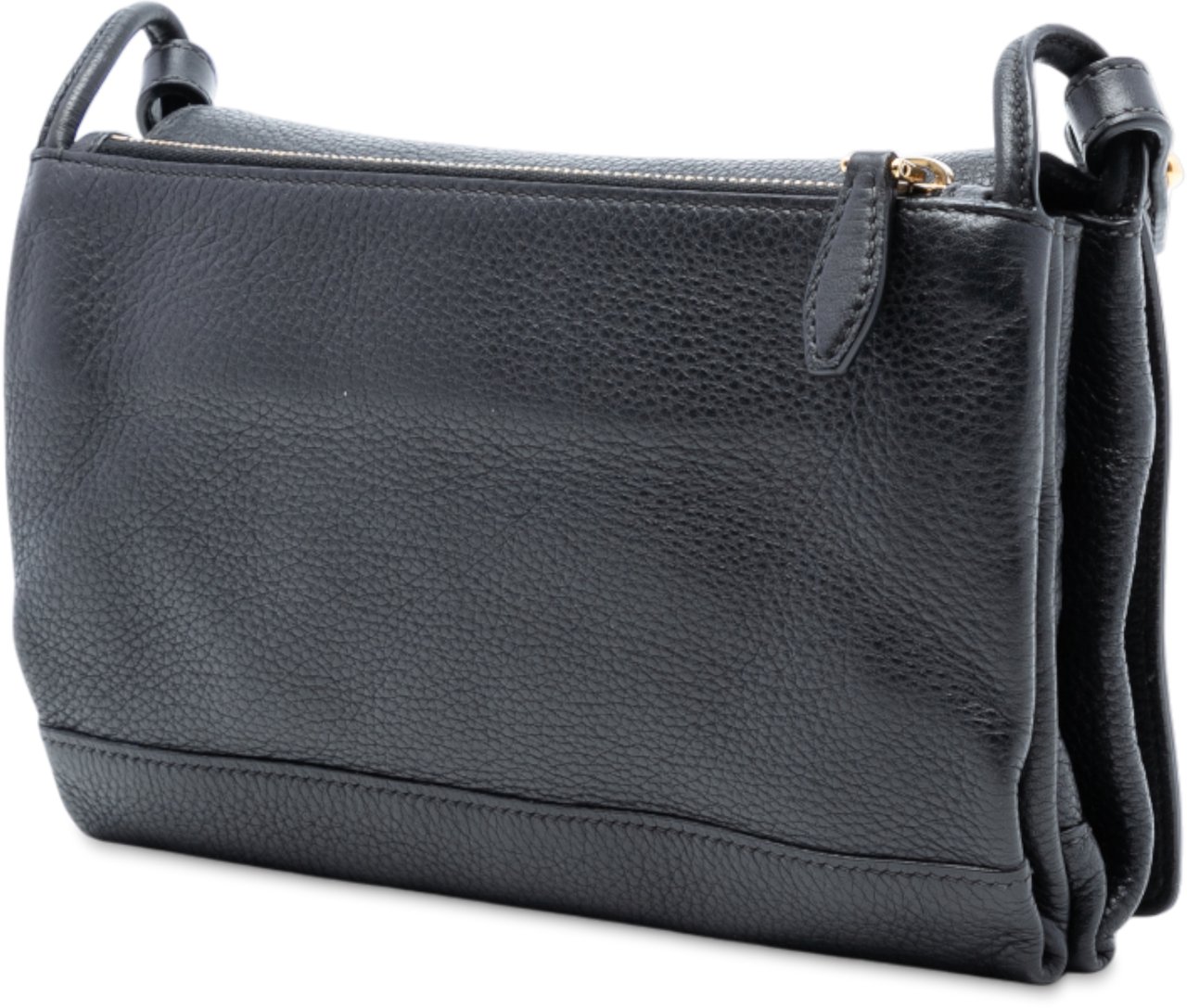 Prada Vitello Daino Flap Crossbody Zwart