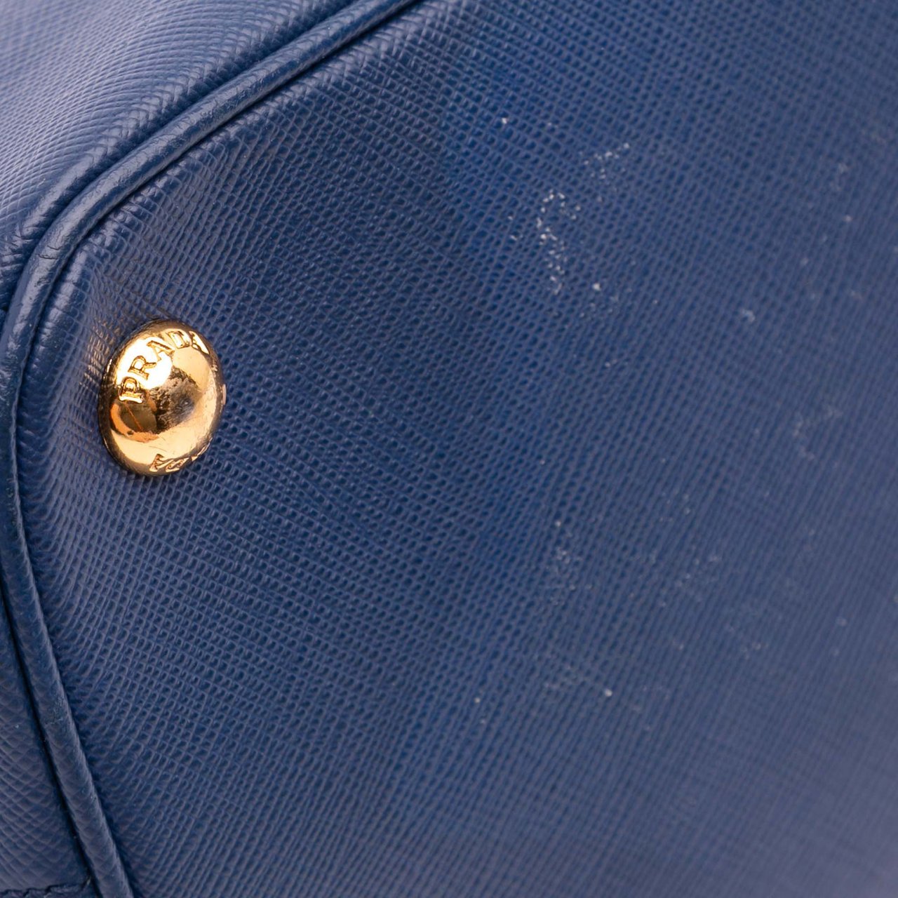 Prada Small Saffiano Lux Galleria Double Zip Satchel Blauw