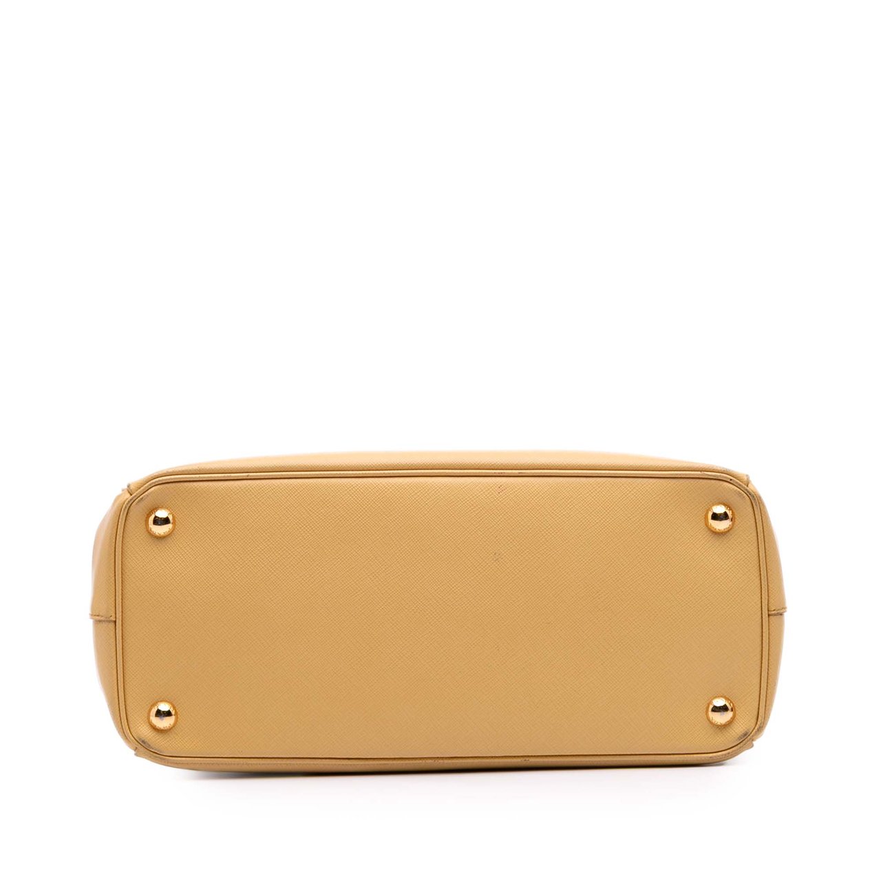 Prada Small Saffiano Lux Galleria Double Zip Satchel Geel