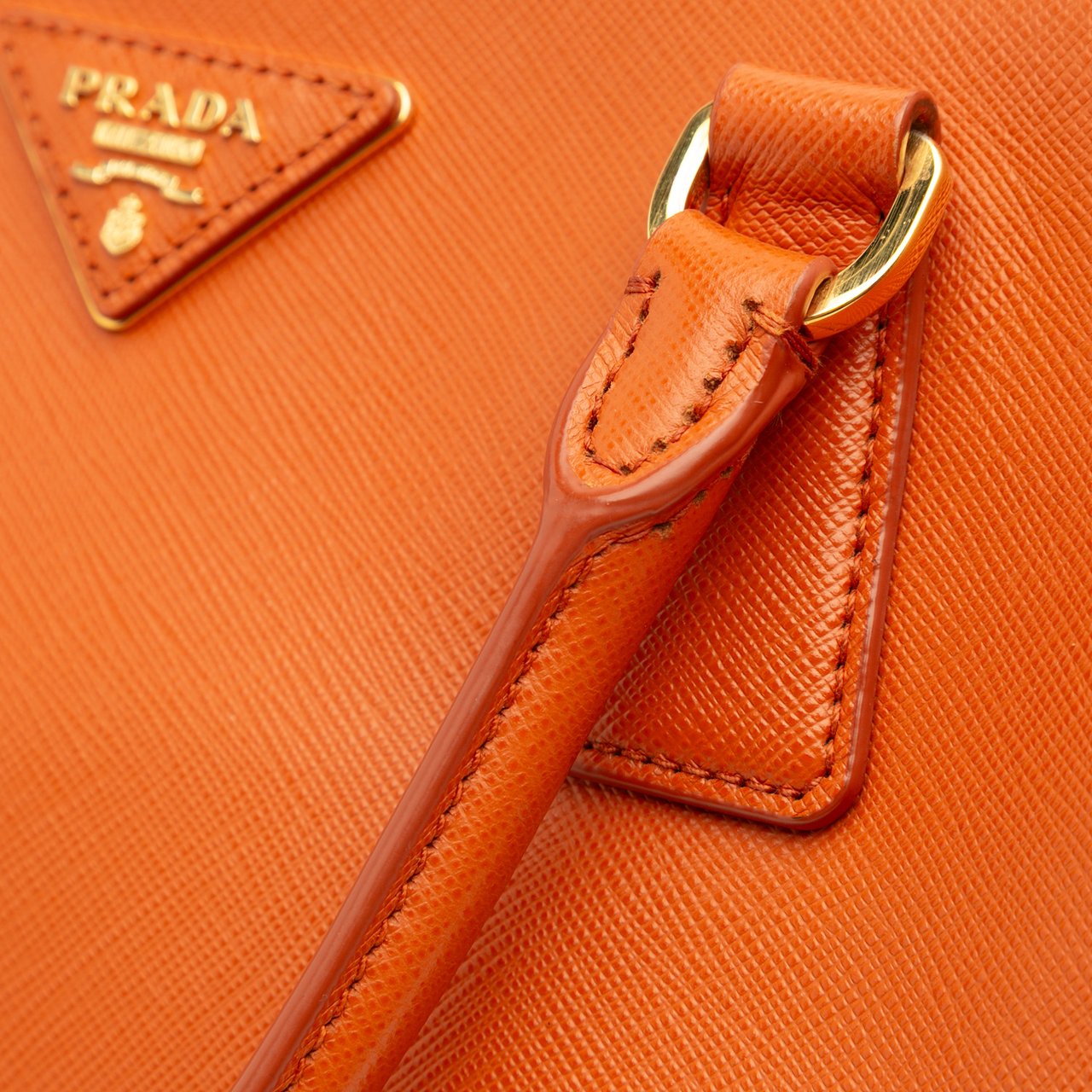 Prada Large Saffiano Lux Galleria Tote Oranje