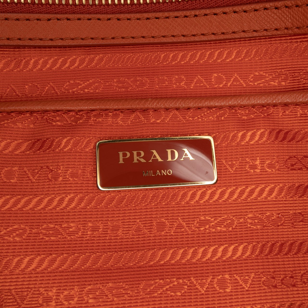 Prada Large Saffiano Lux Galleria Tote Oranje