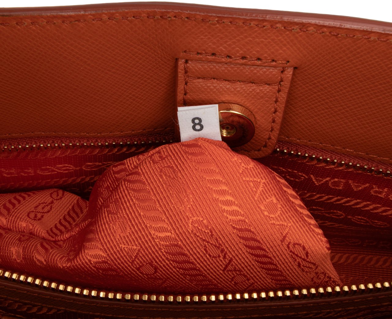 Prada Large Saffiano Lux Galleria Tote Oranje