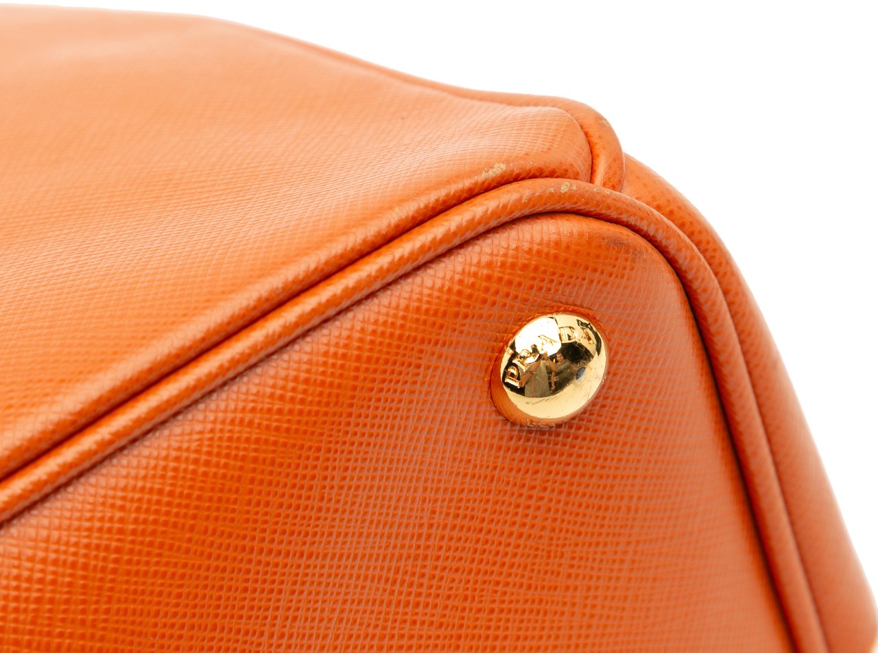 Prada Large Saffiano Lux Galleria Tote Oranje