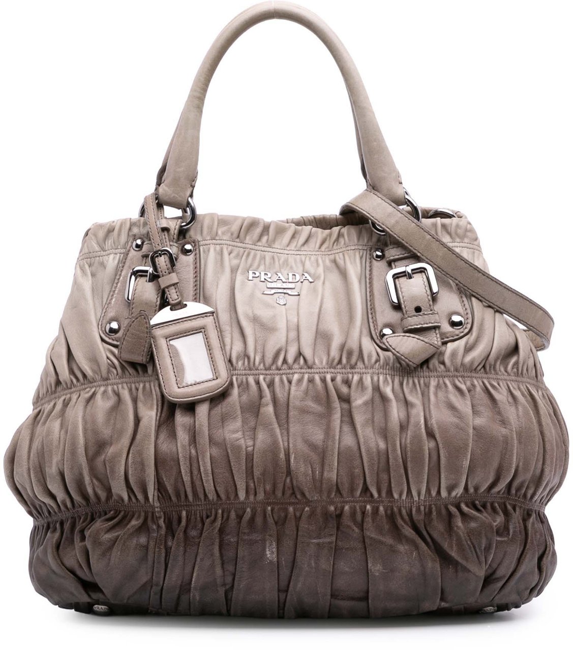 Prada Nappa Gaufre Ombre Satchel Grijs