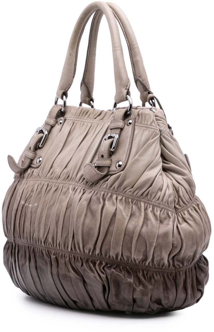 Prada Nappa Gaufre Ombre Satchel Grijs