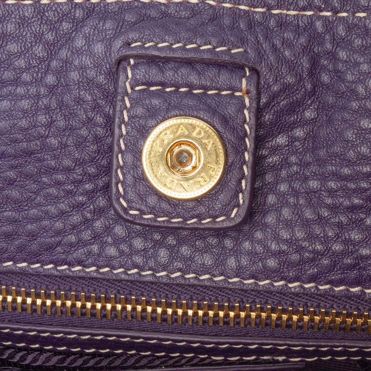 Prada Vitello Daino Open Convertible Tote Paars