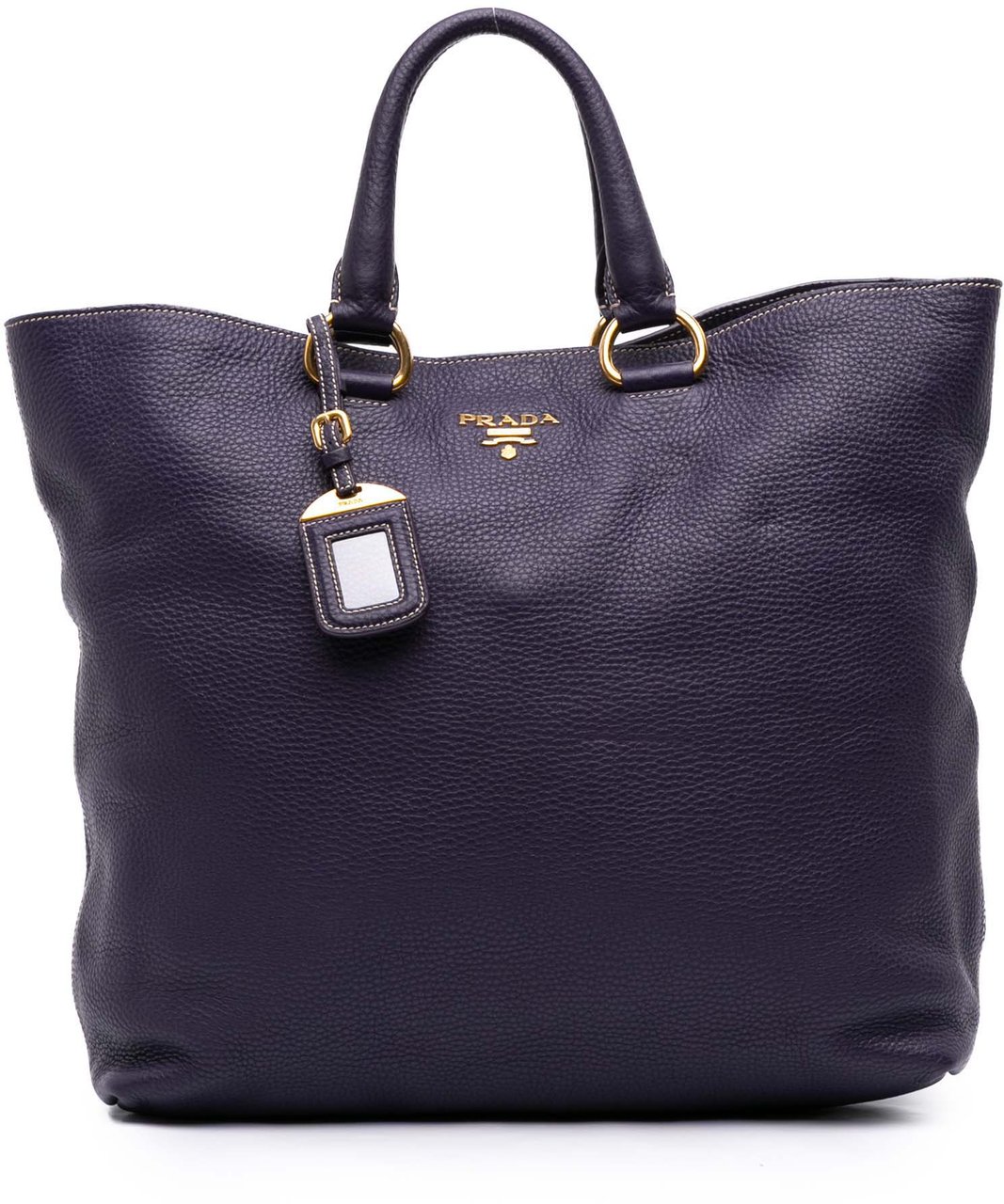 Prada Vitello Daino Open Convertible Tote Paars