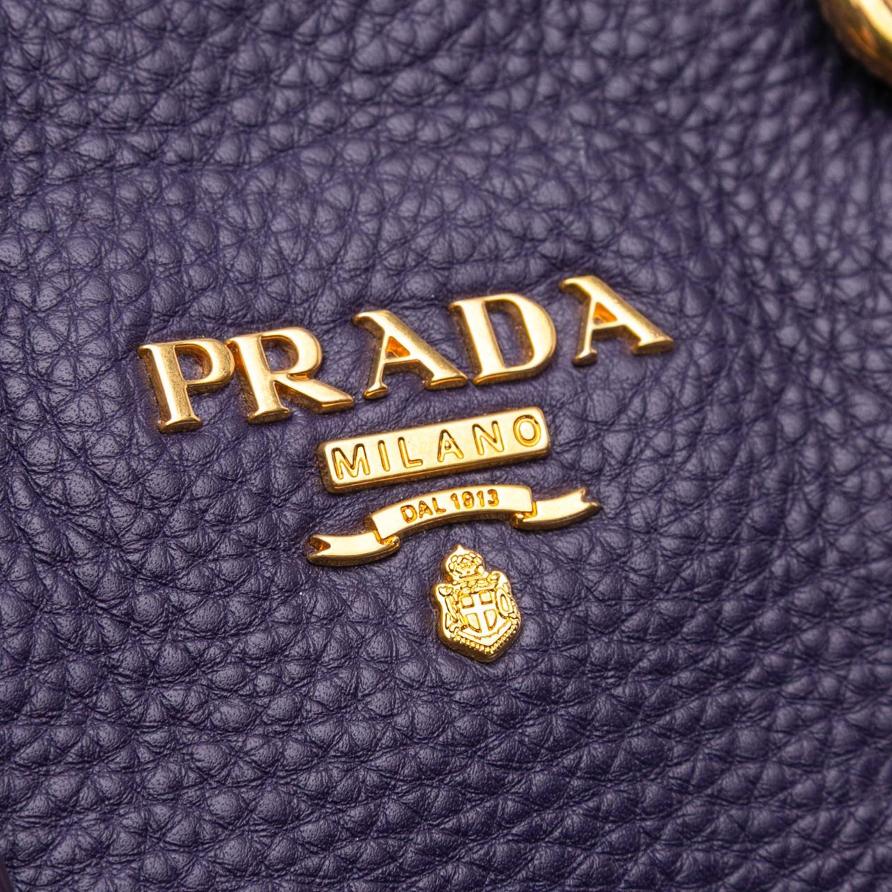 Prada Vitello Daino Open Convertible Tote Paars