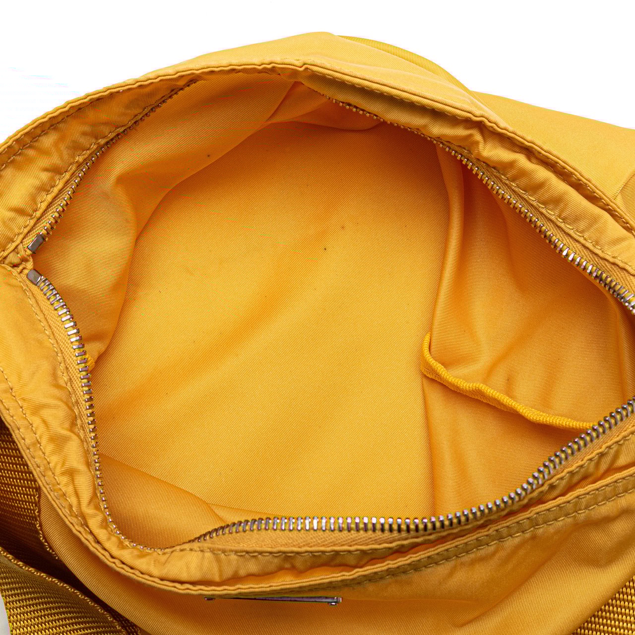 Prada Tessuto Zip Top Crossbody Geel