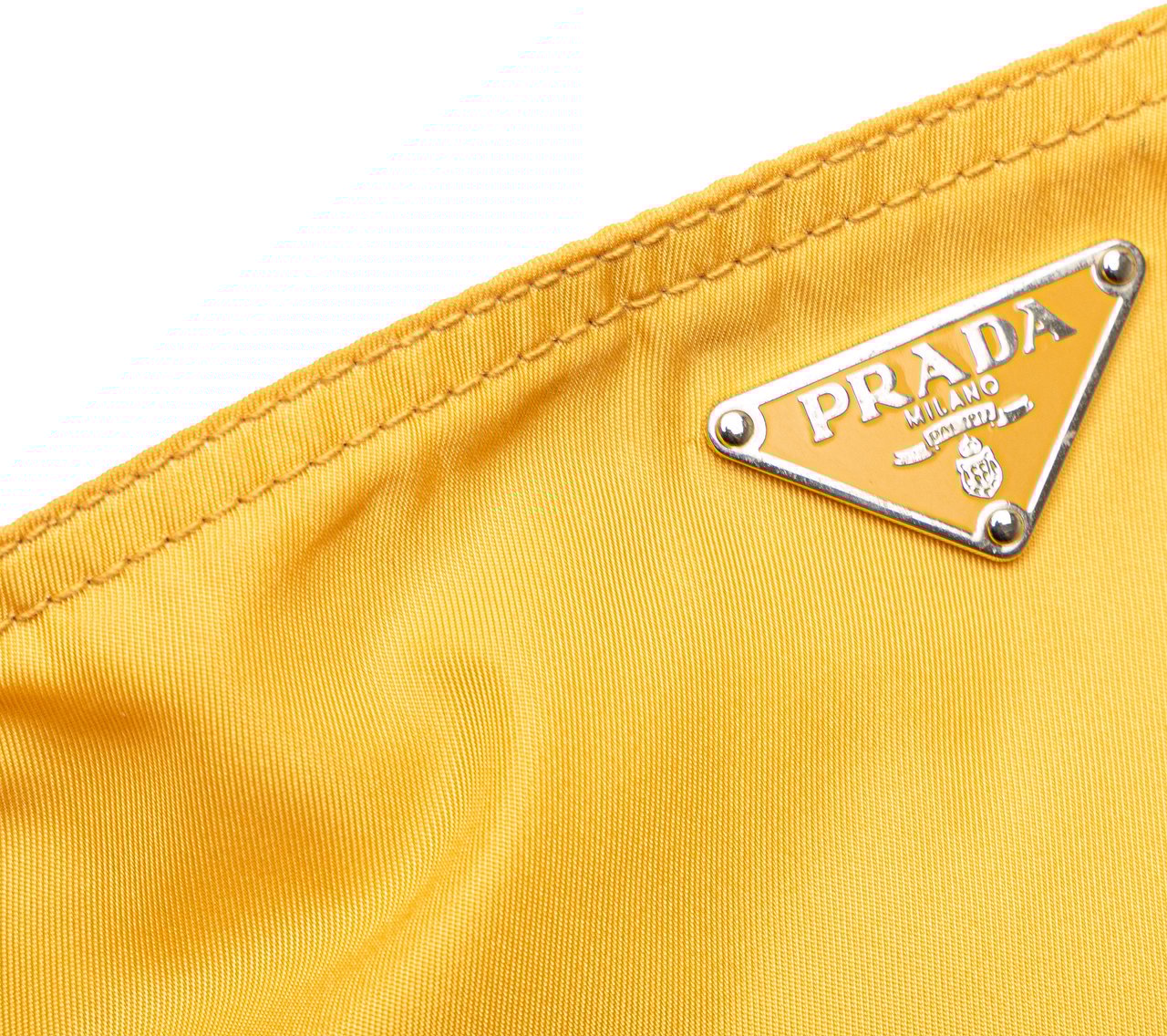 Prada Tessuto Zip Top Crossbody Geel
