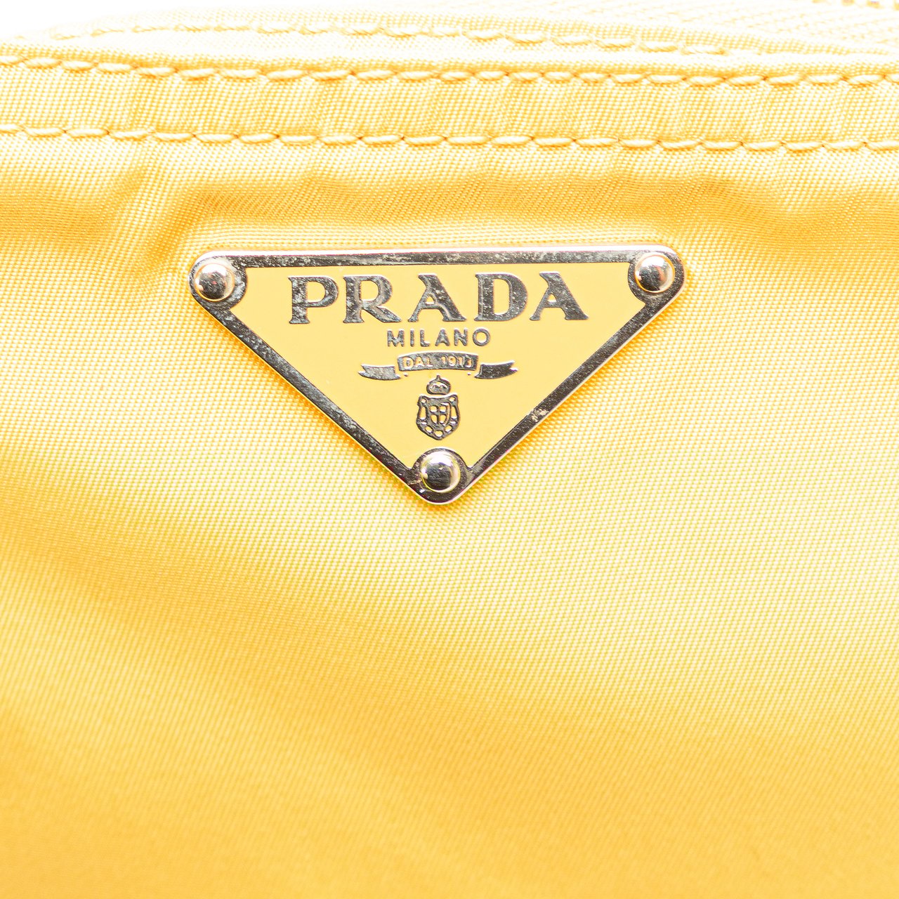 Prada Tessuto Zip Top Crossbody Geel
