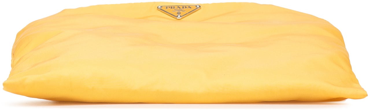 Prada Tessuto Zip Top Crossbody Geel
