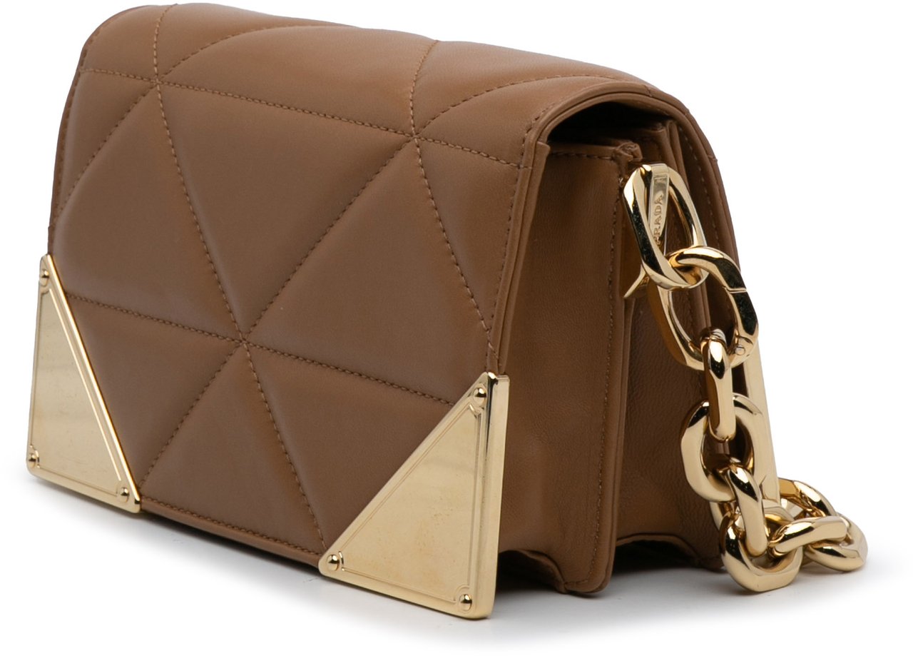 Prada Nappa Stitched Satchel Bruin