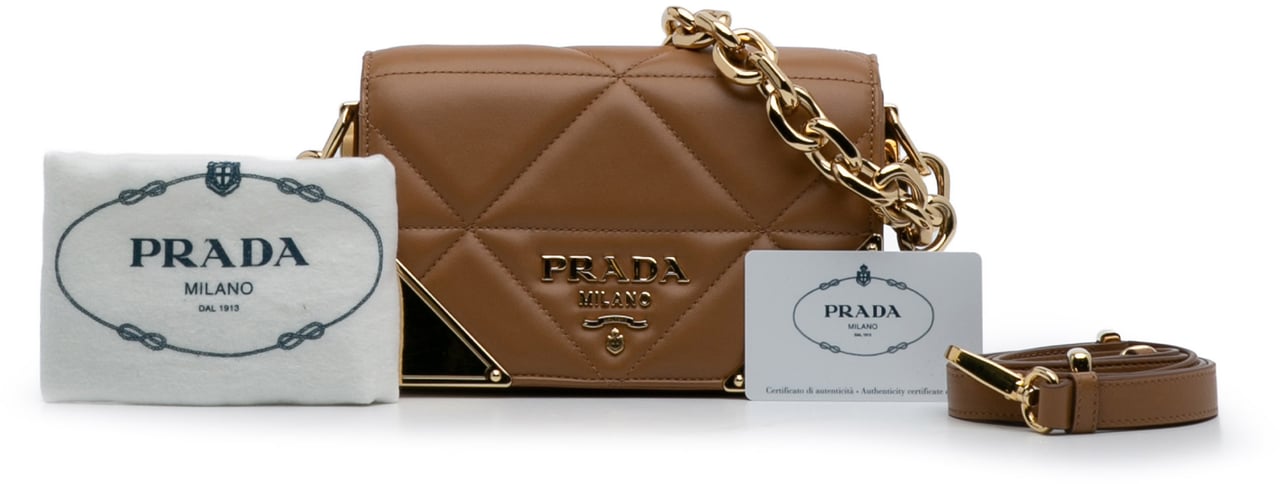 Prada Nappa Stitched Satchel Bruin