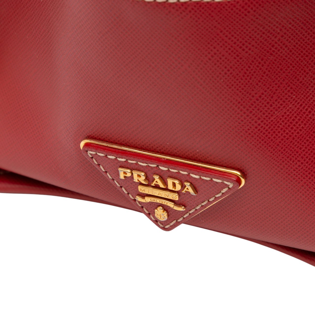 Prada Saffiano Trimmed Canvas Canapa Logo Satchel Bruin