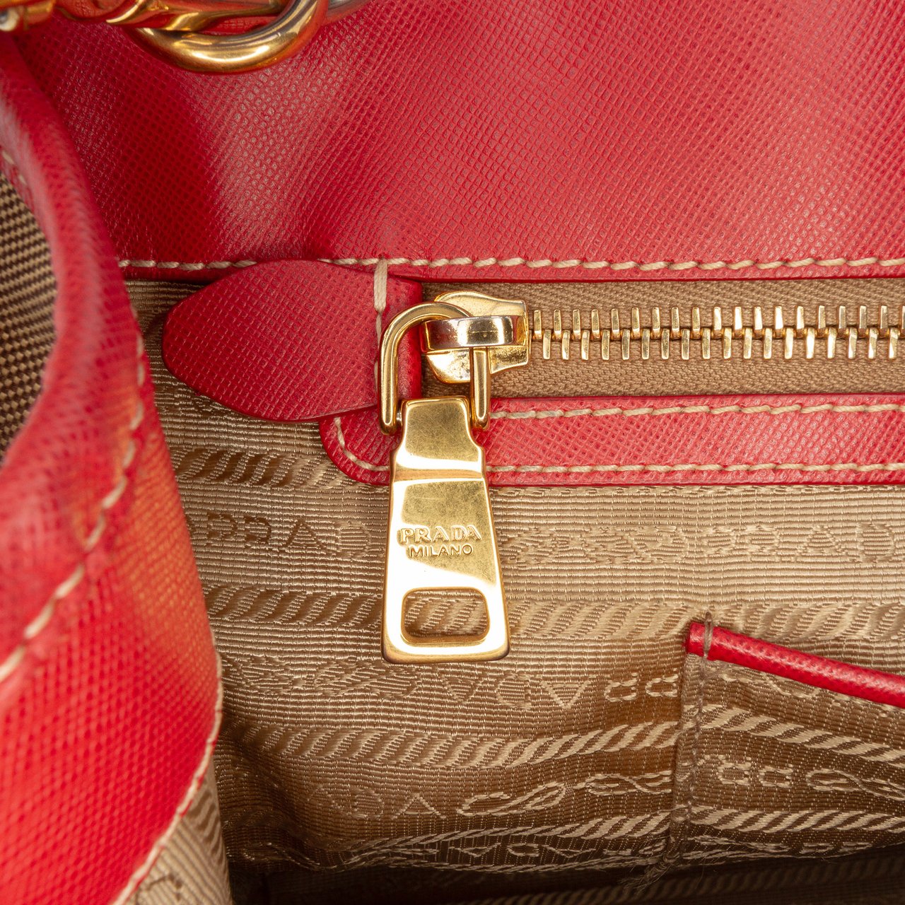 Prada Saffiano Trimmed Canvas Canapa Logo Satchel Bruin