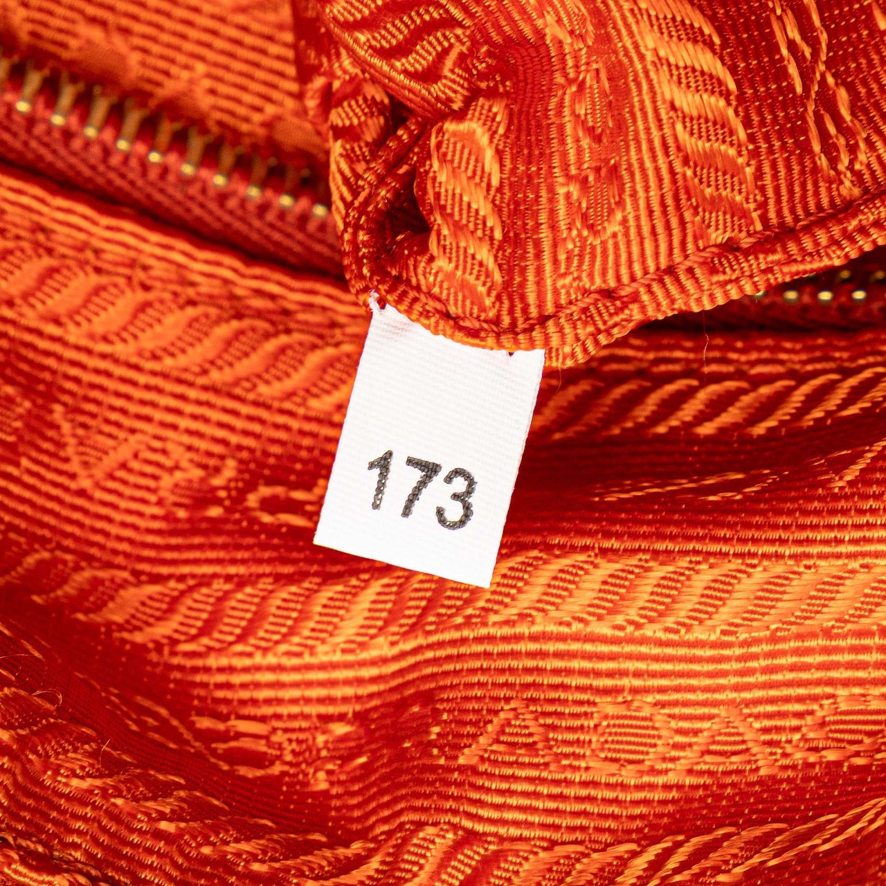 Prada Saffiano Trimmed Tessuto Zip Top Crossbody Oranje
