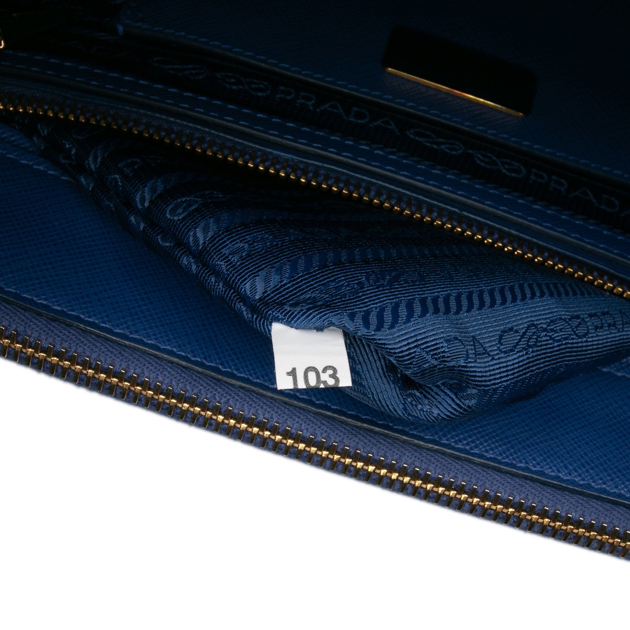 Prada Medium Saffiano Lux Galleria Double Zip Satchel Blauw