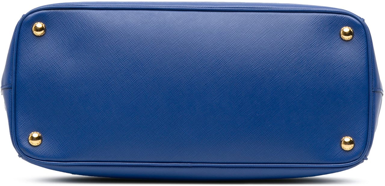 Prada Medium Saffiano Lux Galleria Double Zip Satchel Blauw