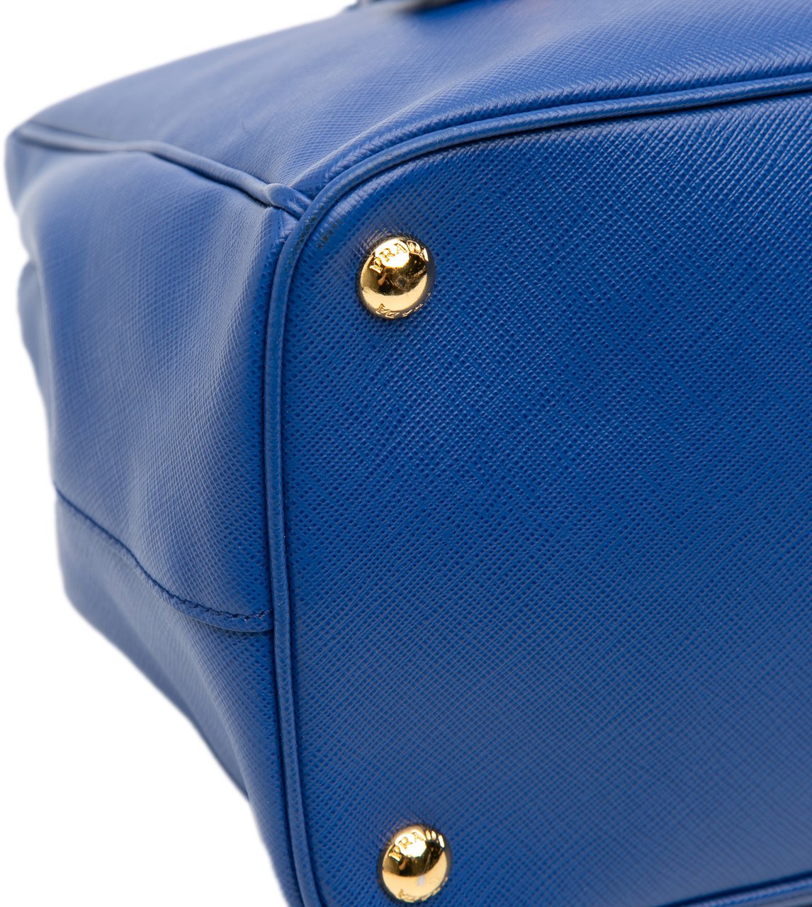 Prada Medium Saffiano Lux Galleria Double Zip Satchel Blauw