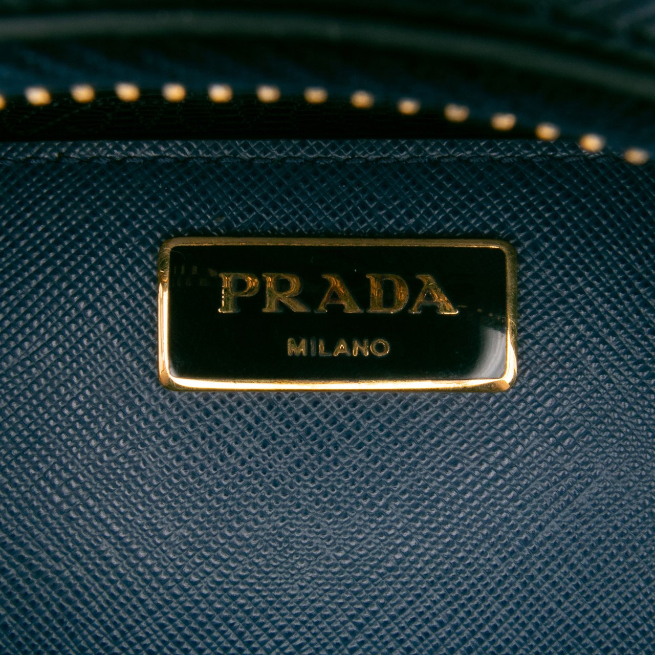 Prada Large Saffiano Lux Galleria Double Zip Tote Blauw