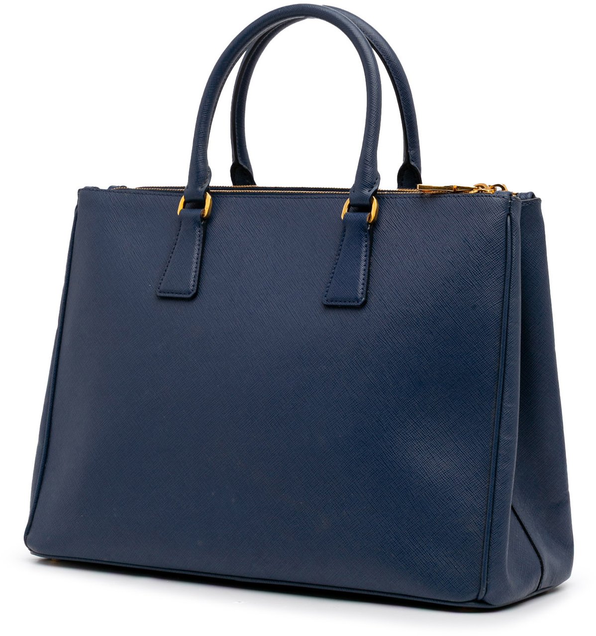 Prada Large Saffiano Lux Galleria Double Zip Tote Blauw
