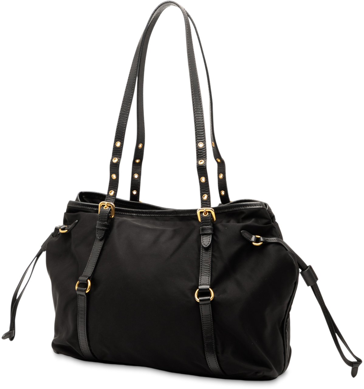 Prada Tessuto Canapa Logo Tote Zwart