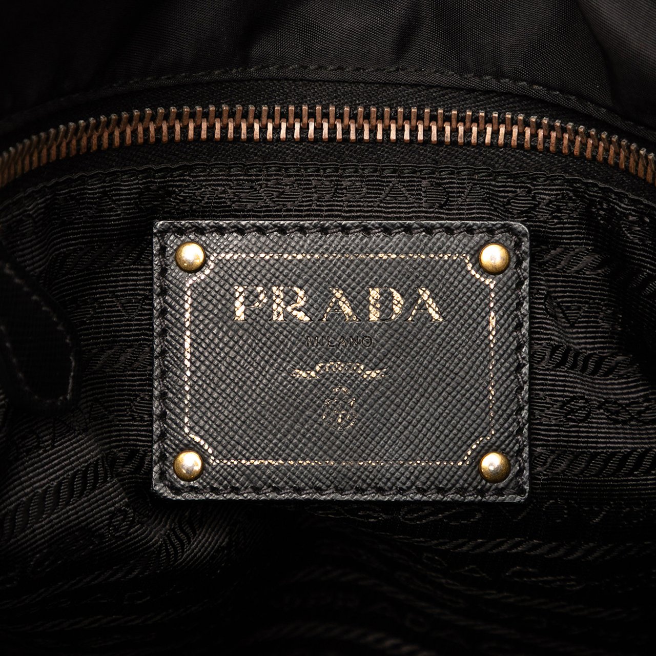 Prada Tessuto Canapa Logo Tote Zwart