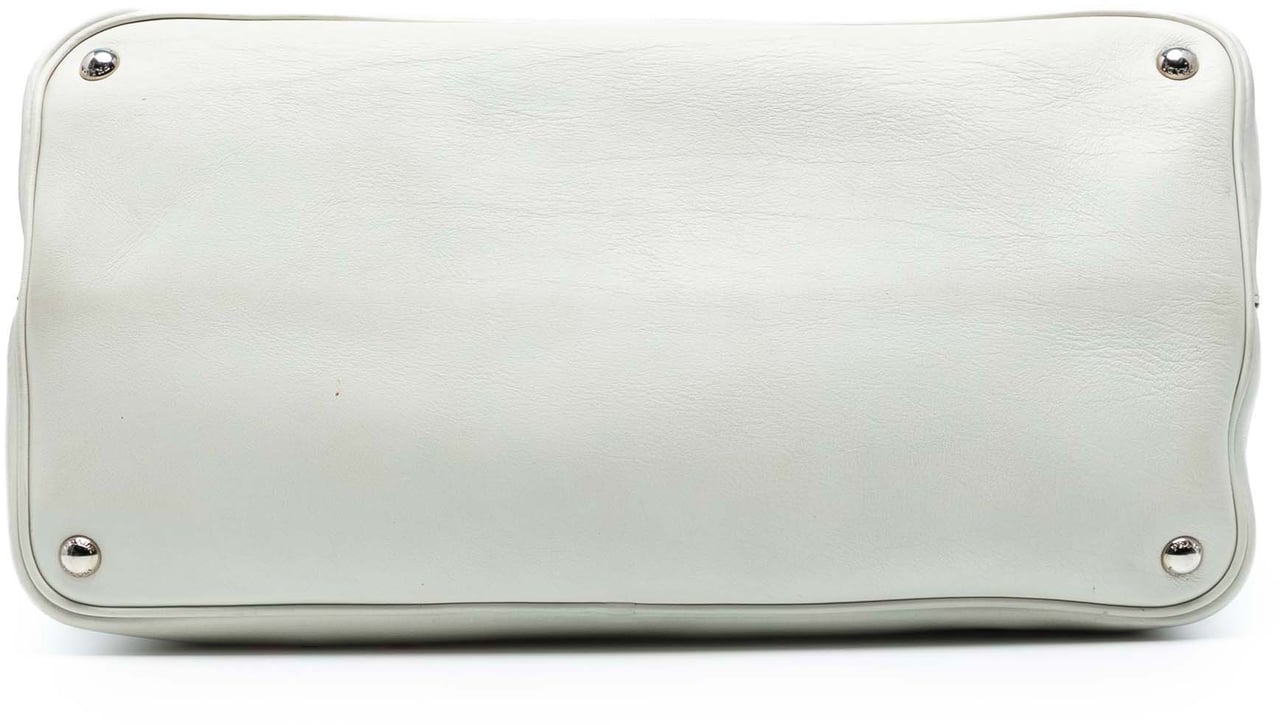 Prada Large City Calf Double Satchel Wit