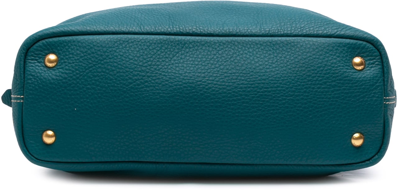 Prada Vitello Daino Side Zip Tote Blauw