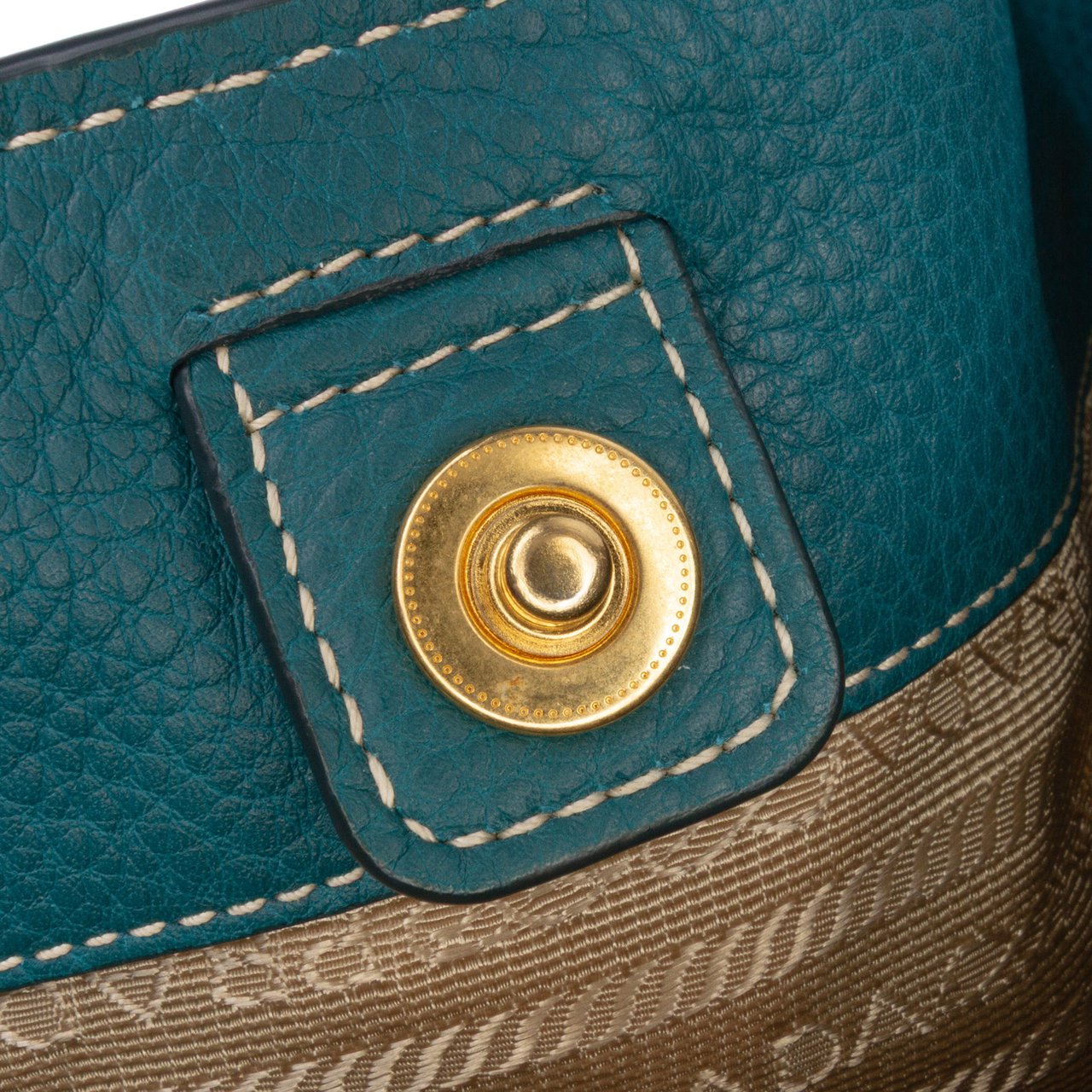 Prada Vitello Daino Side Zip Tote Blauw