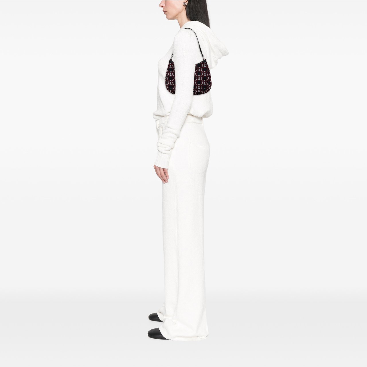 Prada Jacquard Knit Cleo Shoulder Bag Zwart