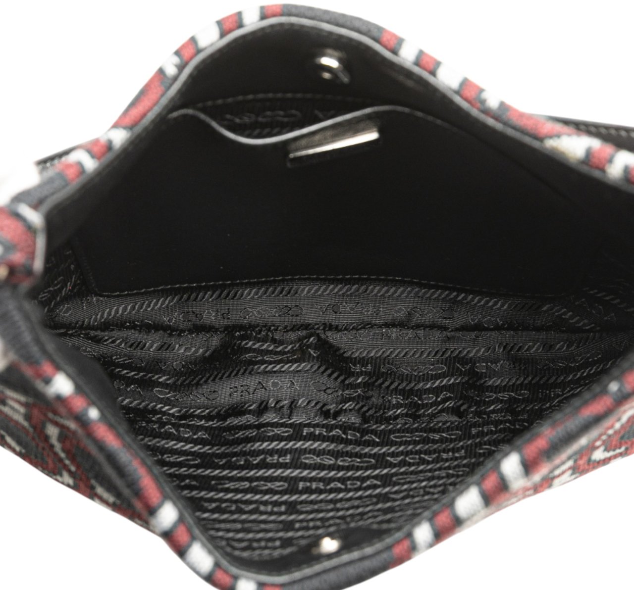 Prada Jacquard Knit Cleo Shoulder Bag Zwart