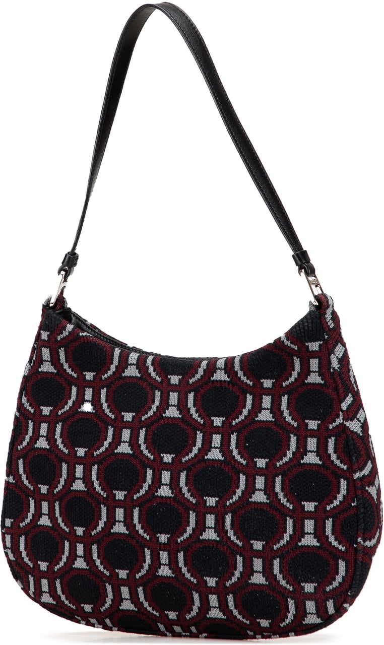 Prada Jacquard Knit Cleo Shoulder Bag Zwart