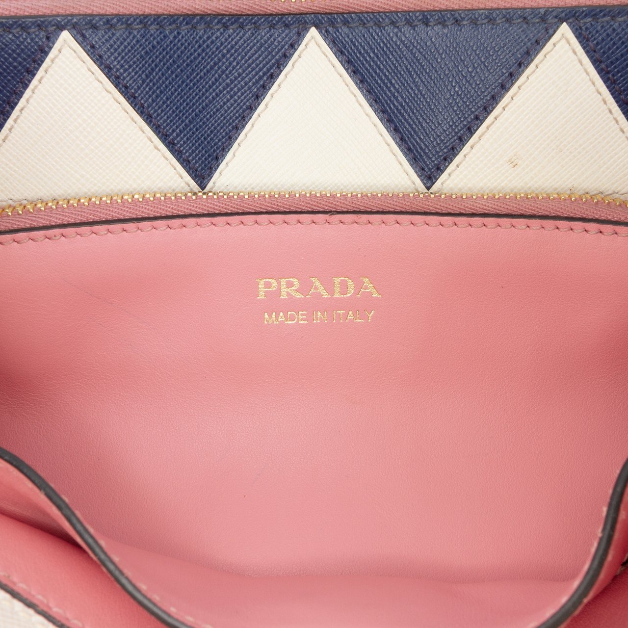 Prada City Calf Trimmed Saffiano Greche Paradigme Bag Roze
