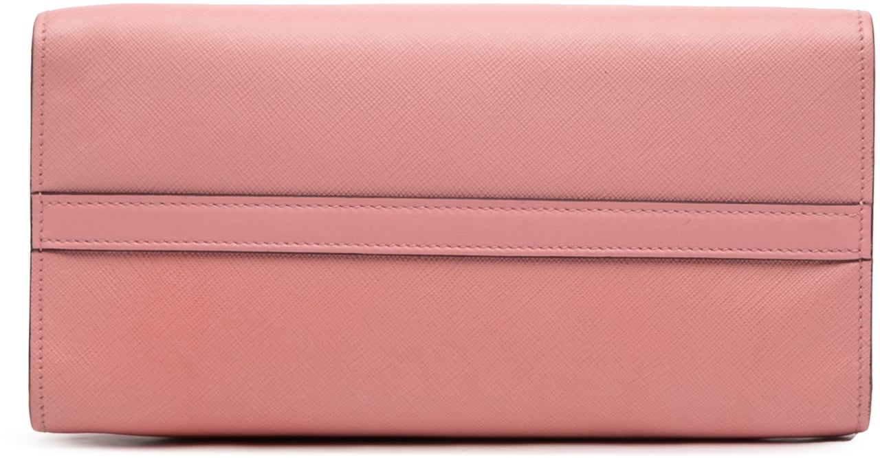 Prada City Calf Trimmed Saffiano Greche Paradigme Bag Roze