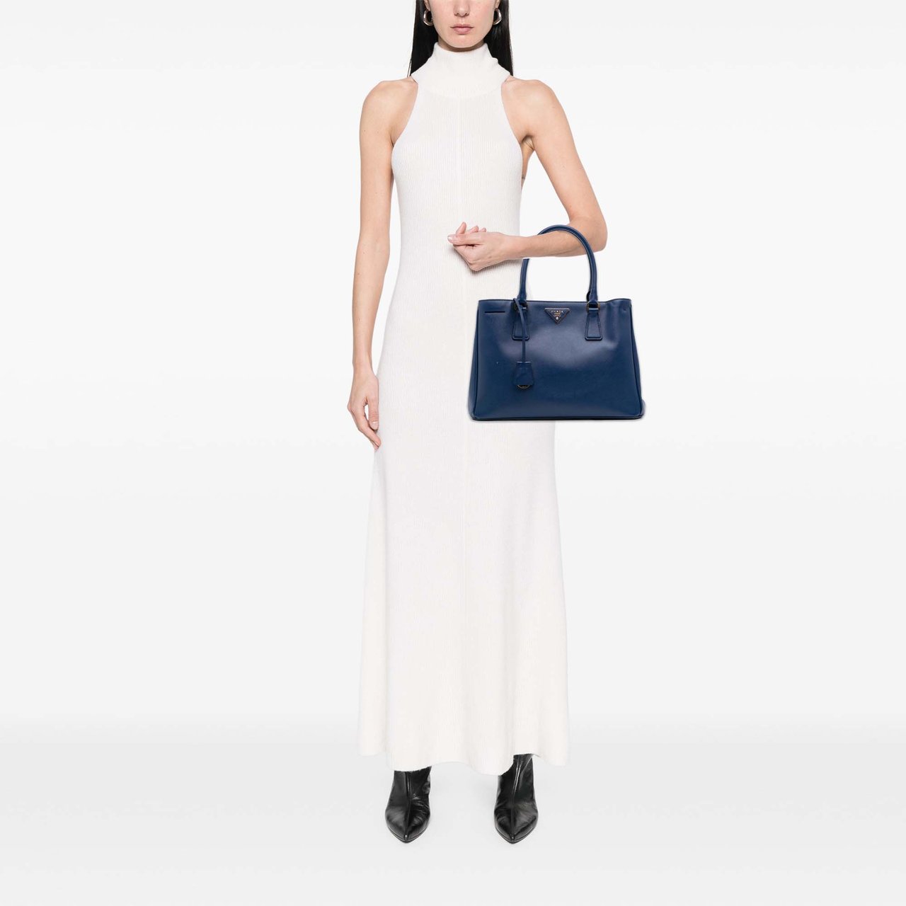 Prada Medium Saffiano Lux Galleria Satchel Blauw