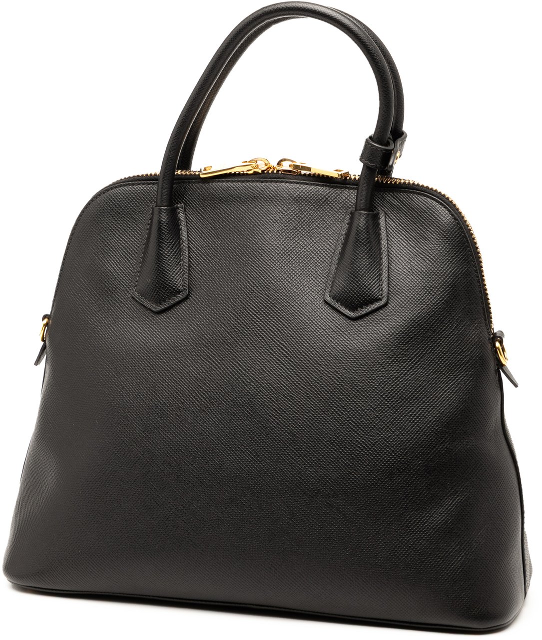 Prada Medium Saffiano Cuir Dome Satchel Zwart