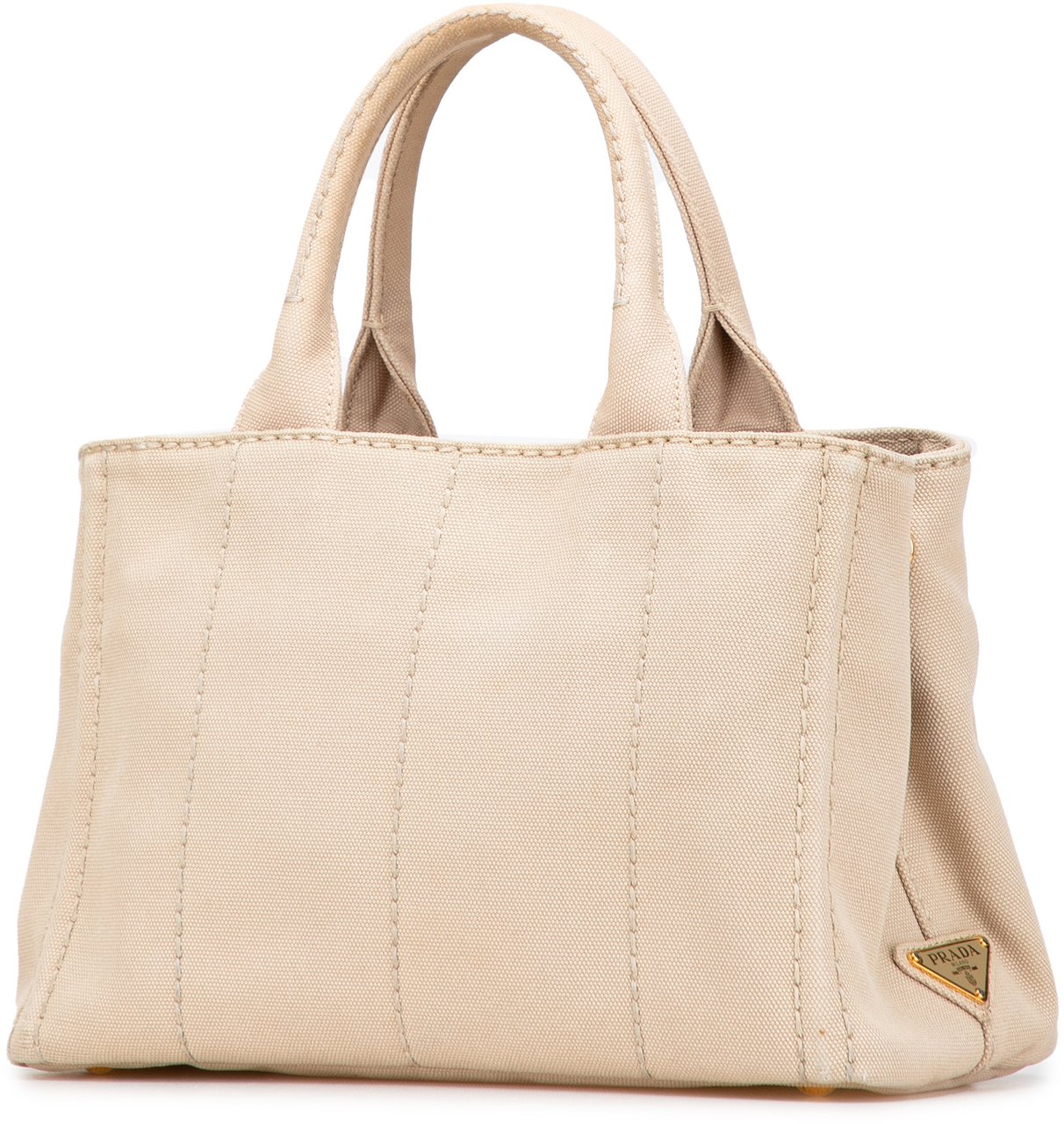 Prada Small Canvas Canapa Logo Satchel Bruin