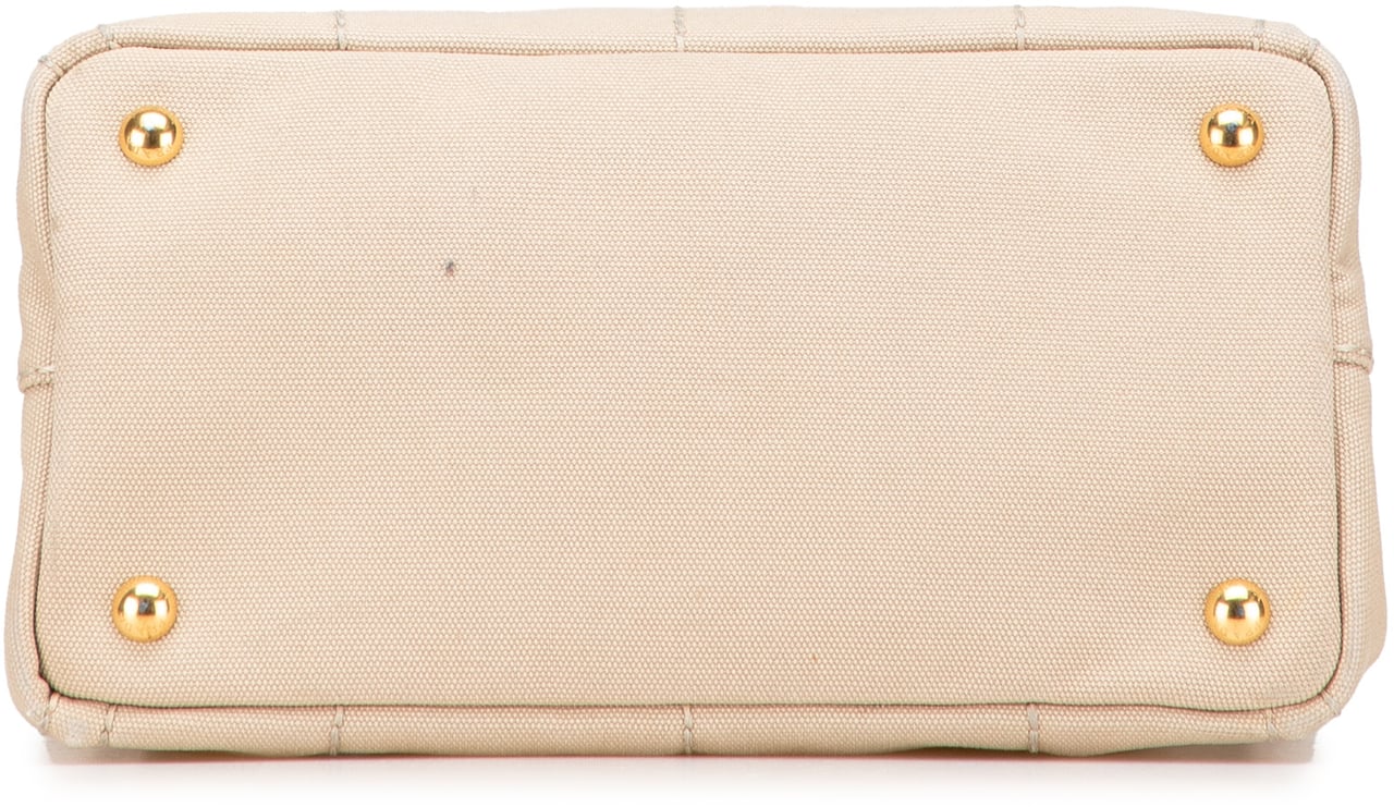 Prada Small Canvas Canapa Logo Satchel Bruin