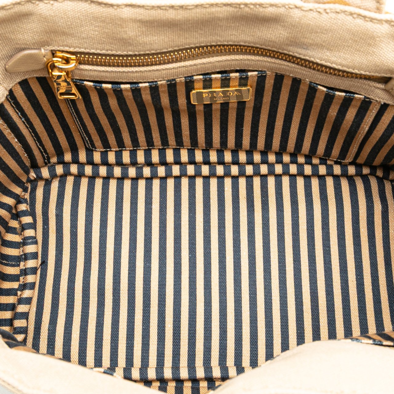 Prada Small Canvas Canapa Logo Satchel Bruin