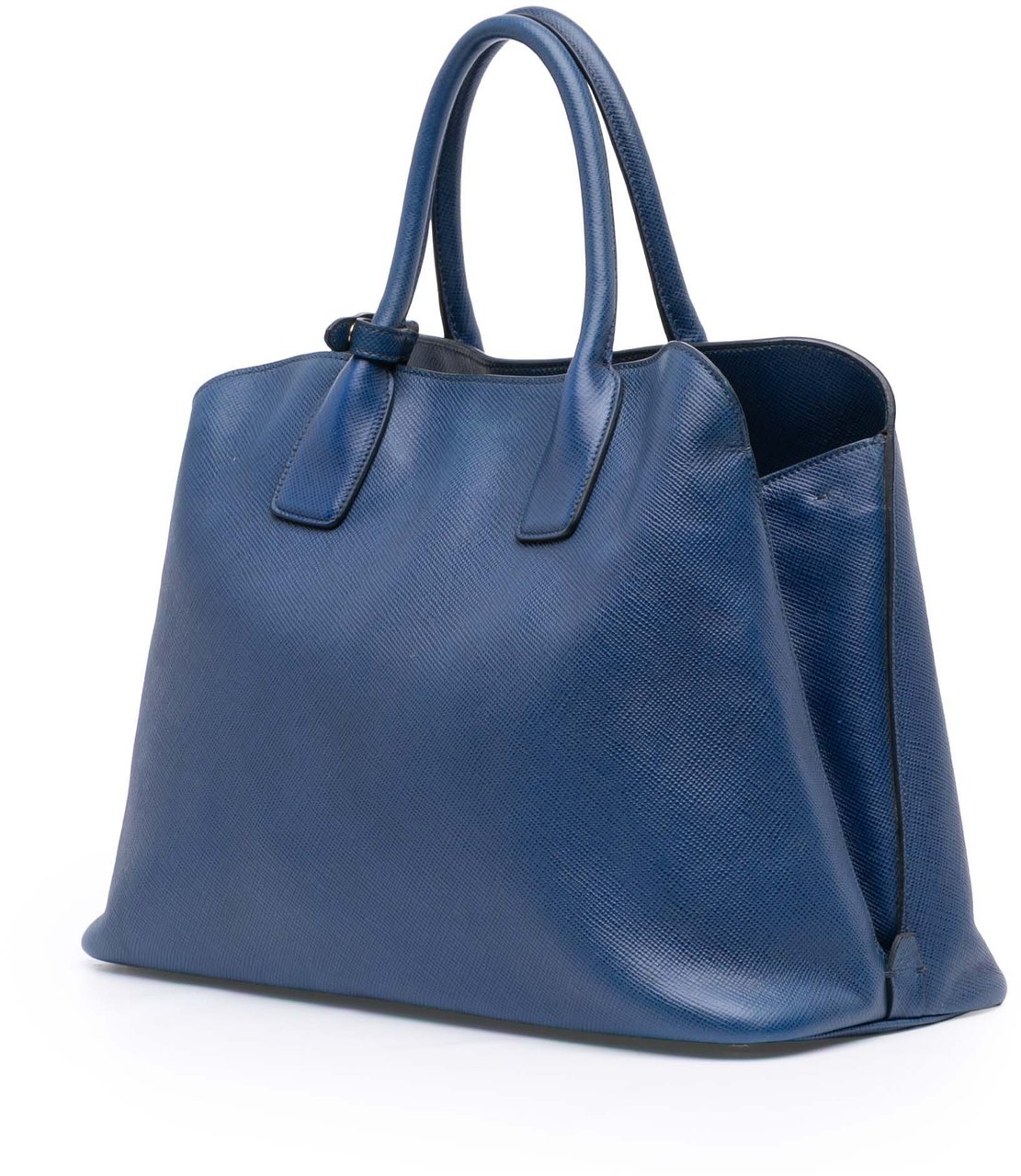 Prada Saffiano Cuir Open Promenade Satchel Blauw