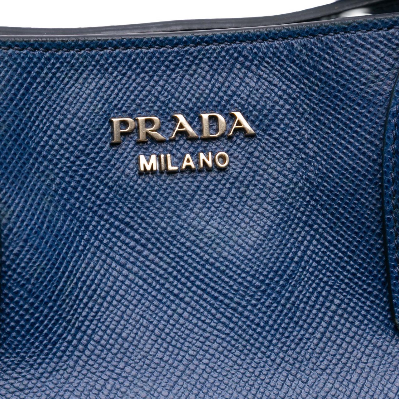 Prada Saffiano Cuir Open Promenade Satchel Blauw