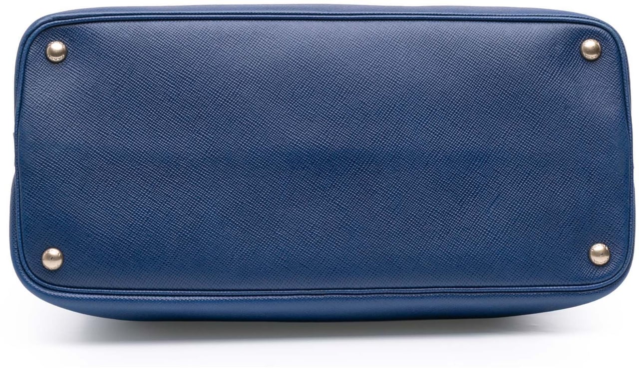 Prada Saffiano Cuir Open Promenade Satchel Blauw