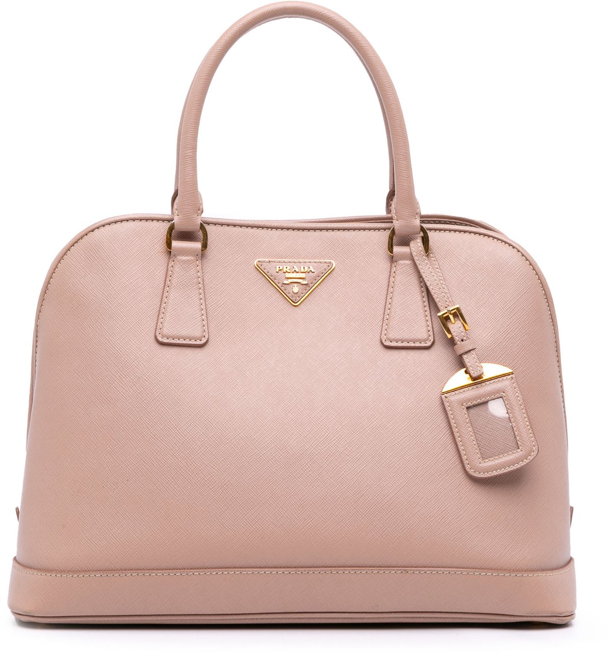 Prada Medium Saffiano Lux Open Promenade Satchel Bruin