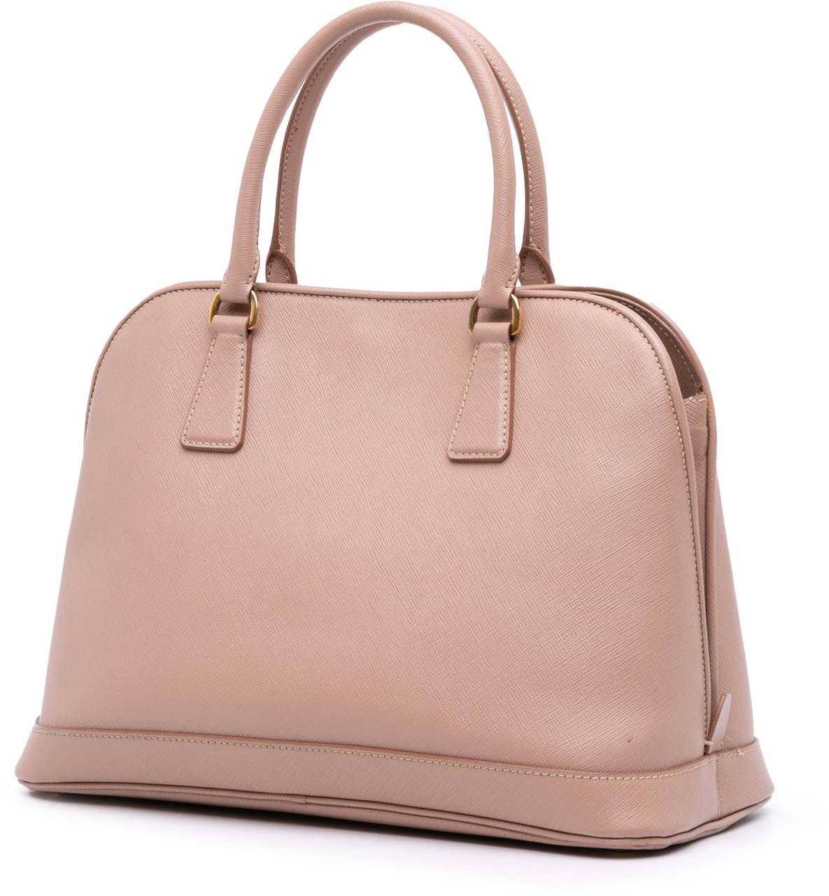 Prada Medium Saffiano Lux Open Promenade Satchel Bruin